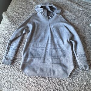 Adidas Light Gray Hoodie with Three Stripes